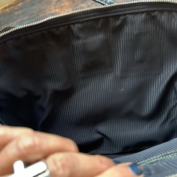 Vintage Dooney and Bourke zip zip satchel black leather Parasole rubber bottom - Picture 13 of 16